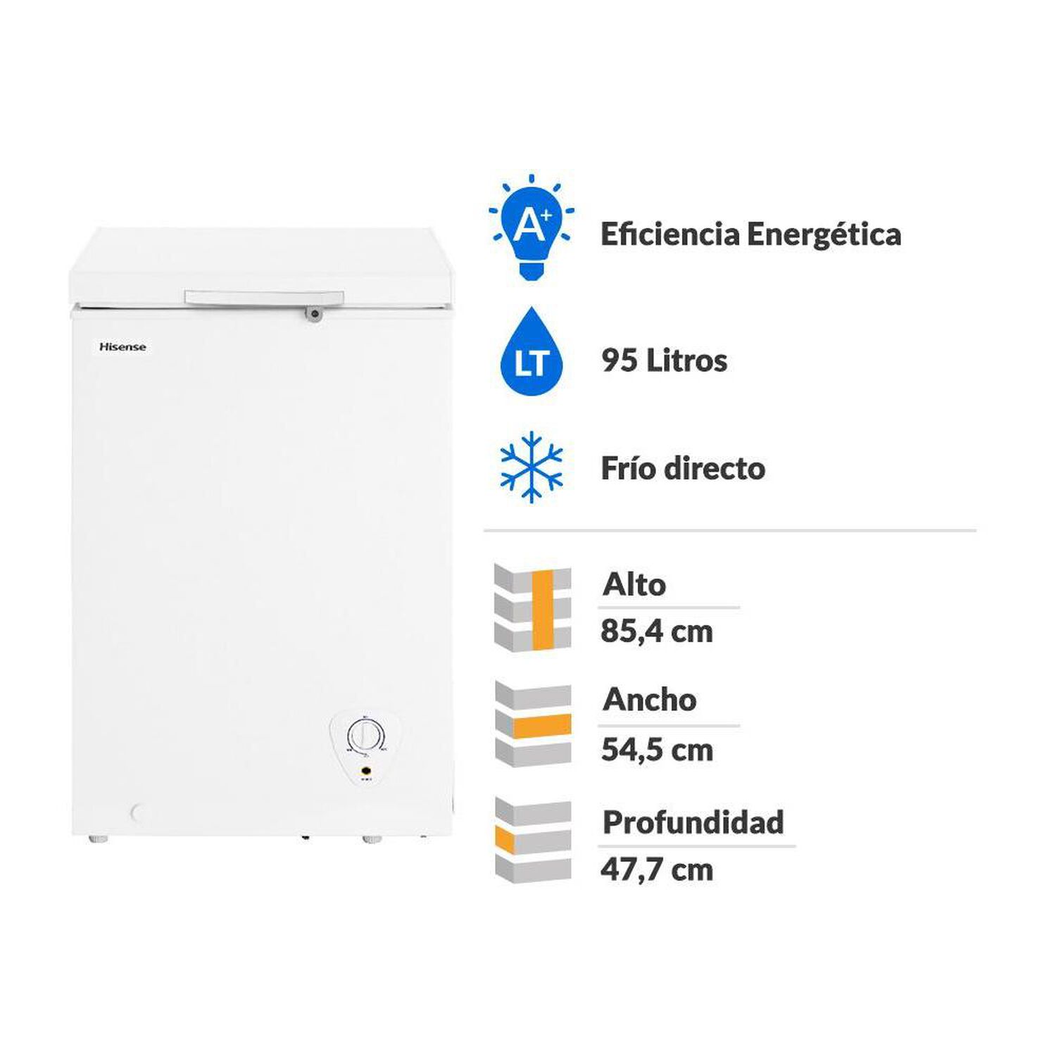 Freezer Horizontal Hisense FC-12DD / Fr&iacute;o Directo / 95 Litros / A+ image number 1.0